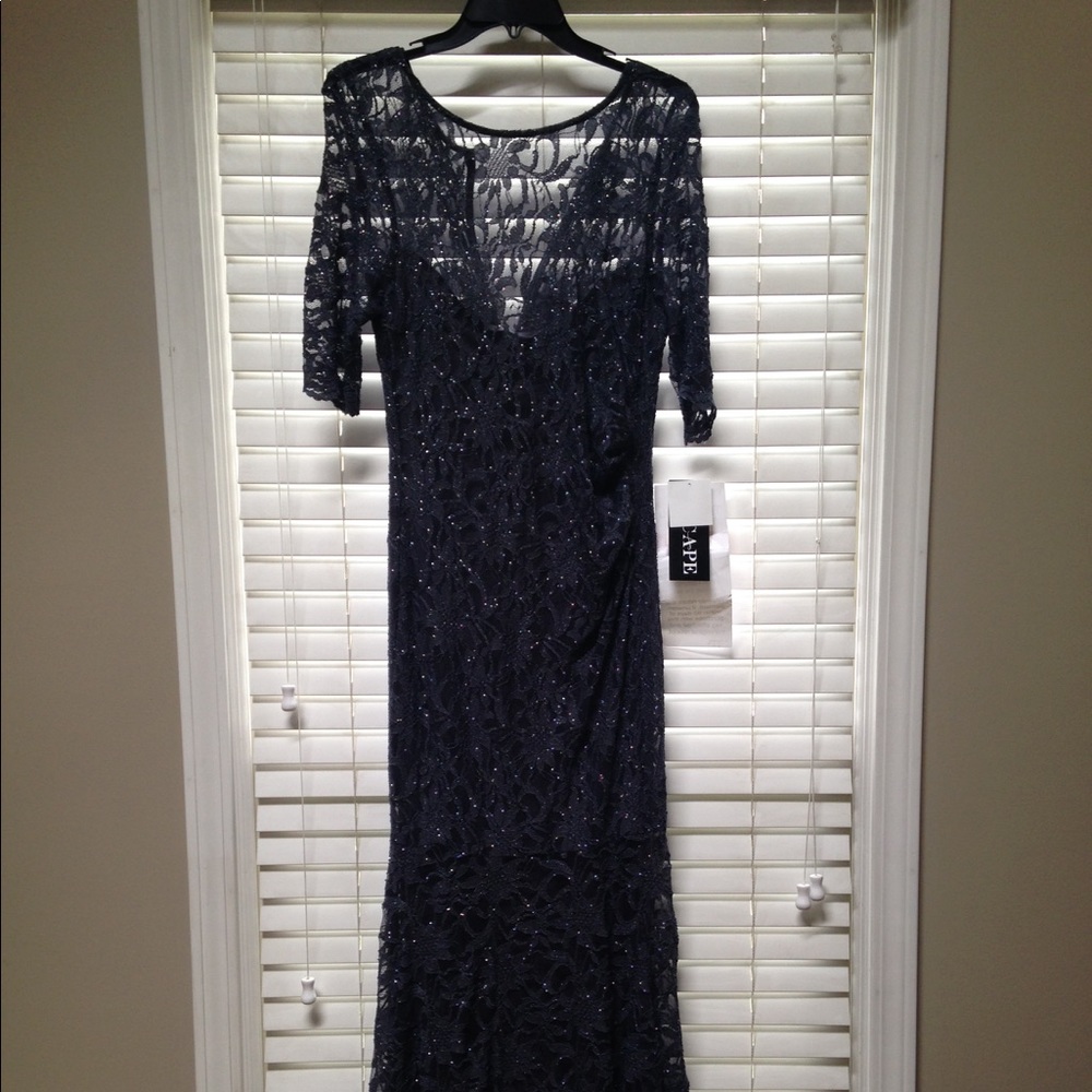 XSCAPE NWT Lace Charcoal Dress